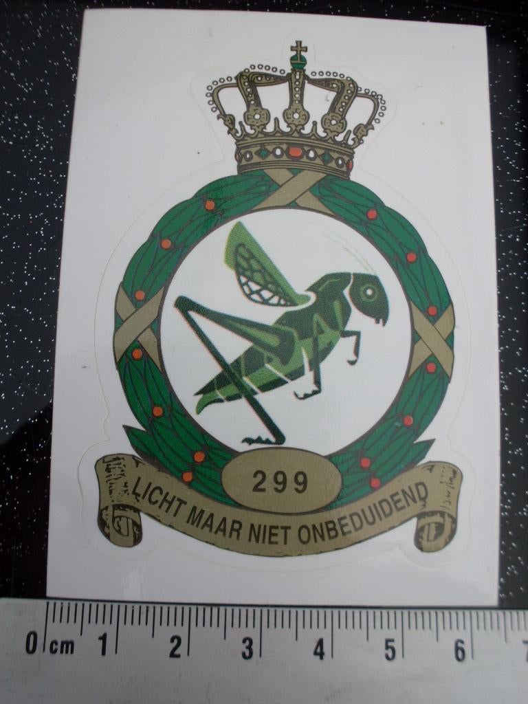sticker squadron 299 licht maar niet onbeduidend logo leger, Verzenden, Zo goed als nieuw, Bedrijf of Vereniging