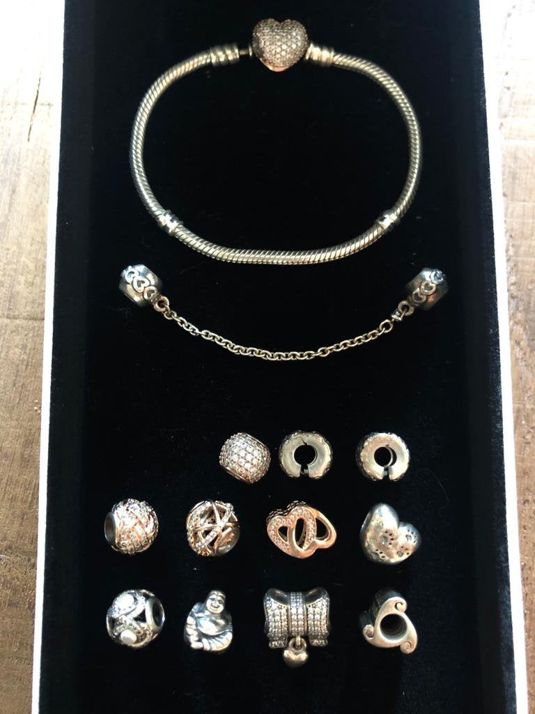 Zgan orginele pandora armband 17cm ( geen losse verkoop), Ophalen of Verzenden, Zo goed als nieuw, Zilver