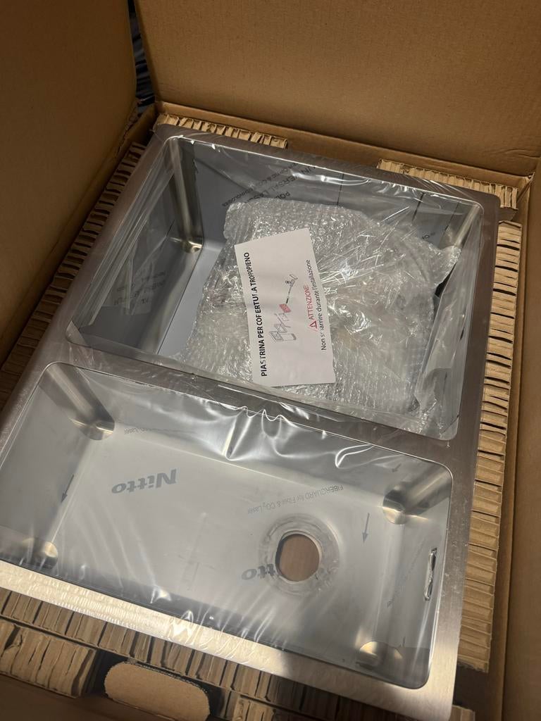 Nieuwe RVS spoelbak (dubbel) in doos - Naber Contura, Huis en Inrichting, Keuken | Keukenelementen, Nieuw, Ophalen of Verzenden