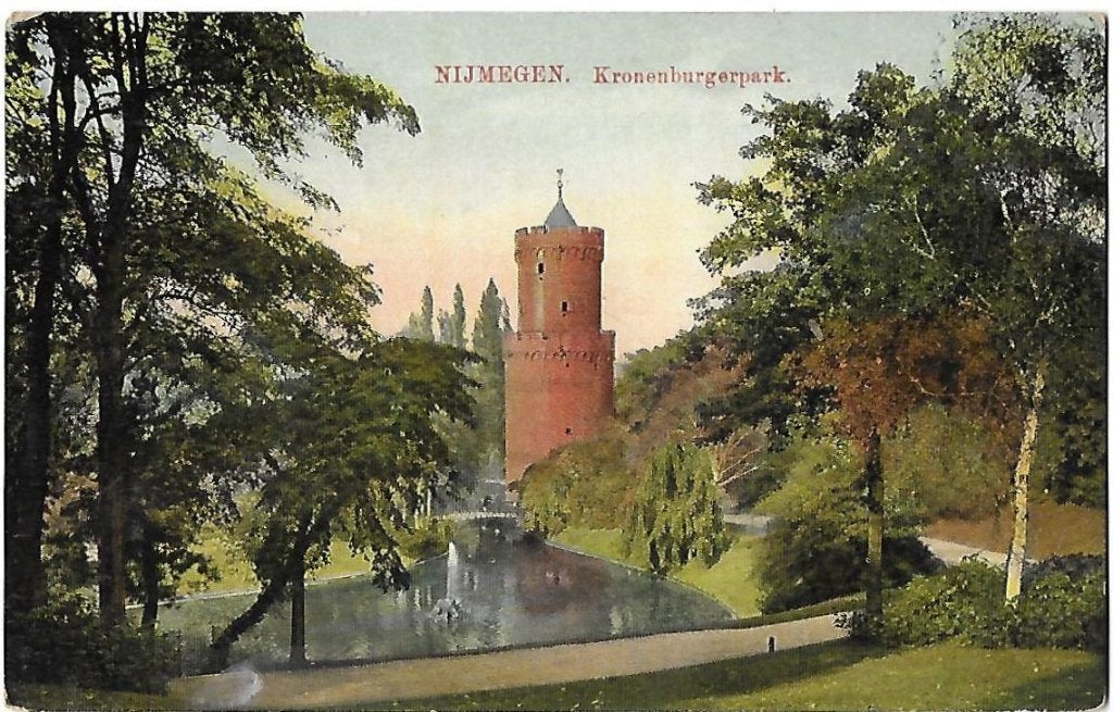 Nijmegen Kronerburgerpark Oude Gelopen Ansichtkaart, Verzamelen, Ansichtkaarten | Nederland, Ophalen of Verzenden, 1940 tot 1960
