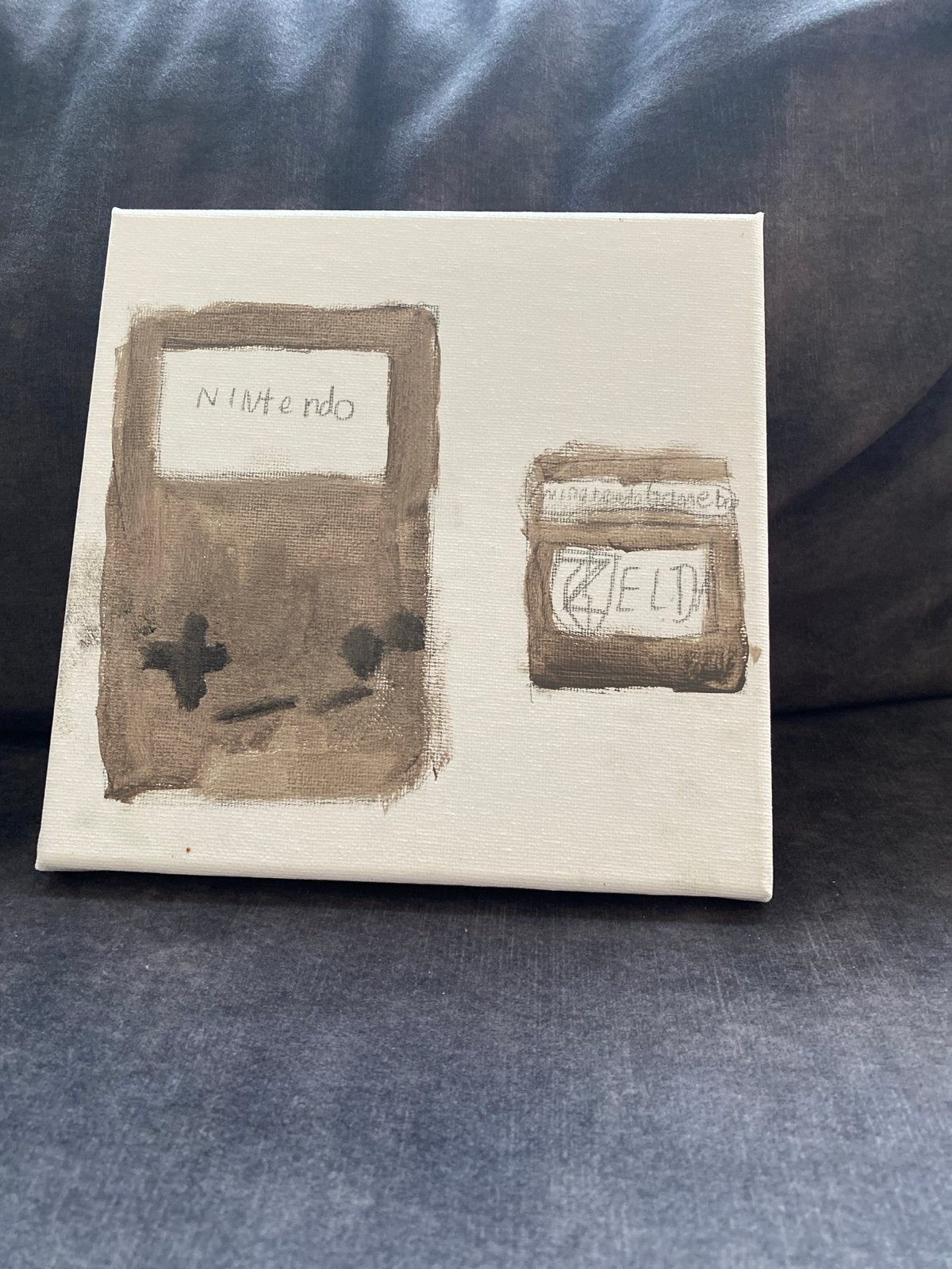 Handgeschilderd Game Boy en Zelda canvas, Ophalen of Verzenden, Zo goed als nieuw