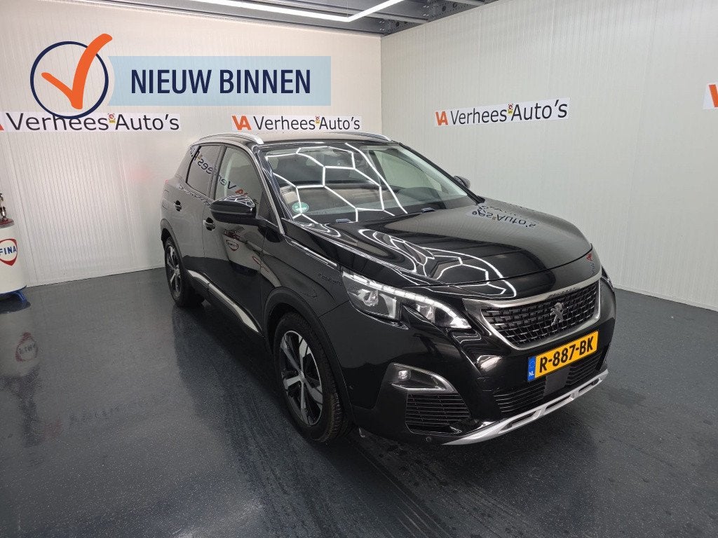 Peugeot 3008 1.6 e-THP GT Line (bj 2017, automaat), Auto's, Peugeot, Automaat, 4 cilinders, Zwart, Leder