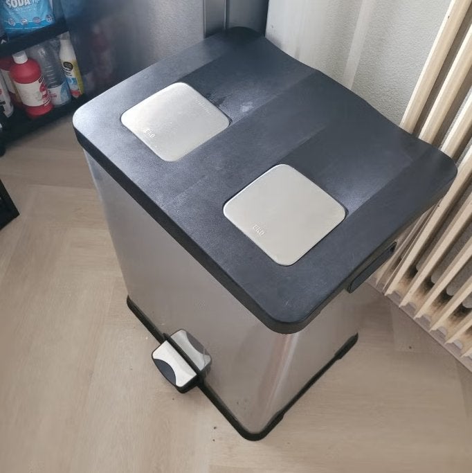 Afvalscheider/prullenbak - EKO Rejoice - 60L (2x30L) rvs, Ophalen, 50 – 75, Gebruikt, Met pedaal