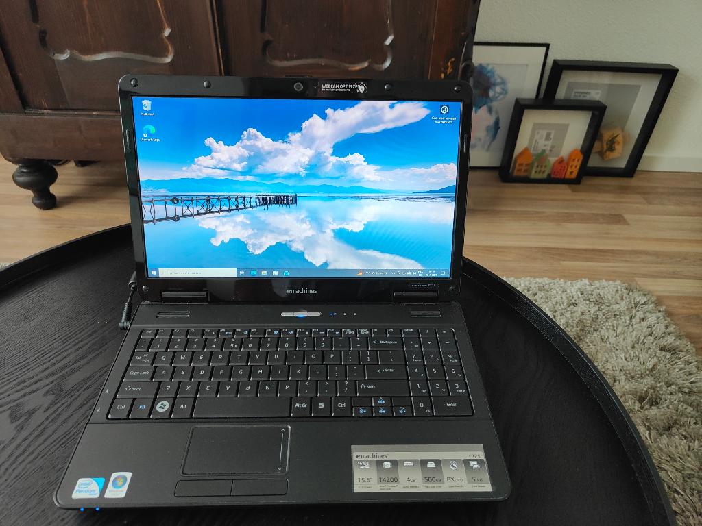 LAPTOP 15,6 inch EMACHINES E725 WIN10 pro 64 bits HDD 466GB, Ophalen, Pentium Dual-core T4200 2.00GHz 2.00GHz, Gebruikt, HDD