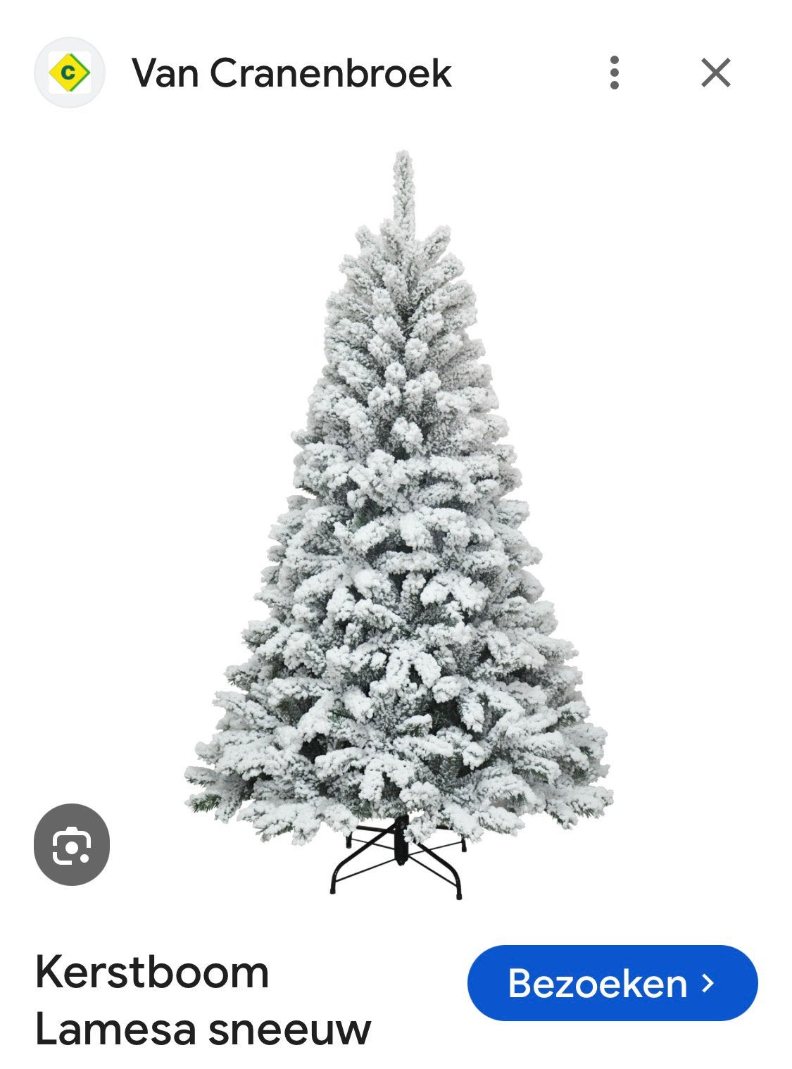 Kunstkerstboom Lamesa Sneeuw 240 cm (Van Cranenbroek), Diversen, Ophalen, Zo goed als nieuw