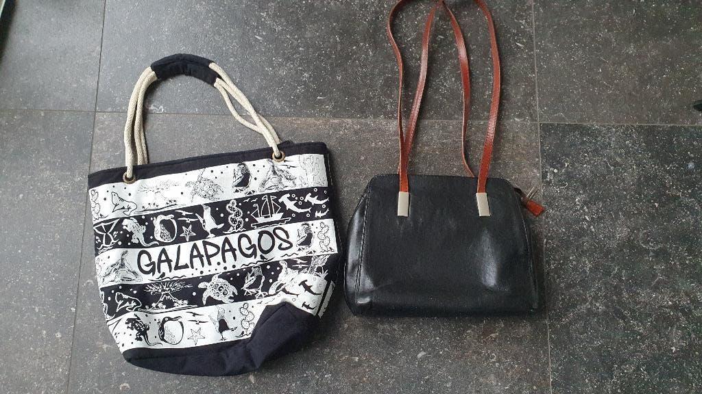 Handtas leer rugtas leer Galapgos strandtas, Overige merken, Ophalen of Verzenden, 30 tot 45 cm, Minder dan 25 cm