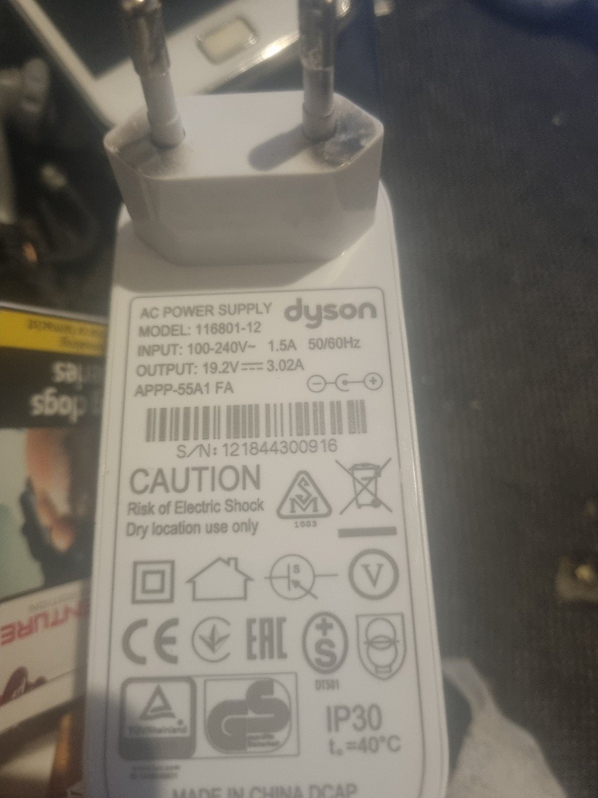 Dyson AC Power Supply Oplader 19.2V 3.02A, Ophalen of Verzenden
