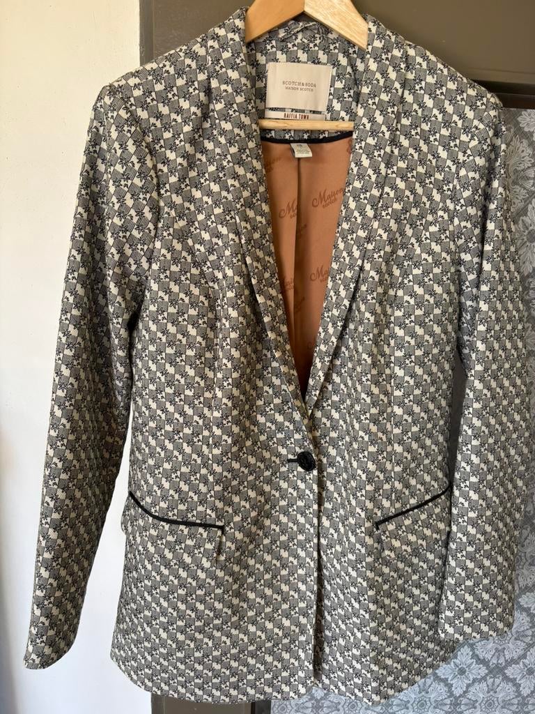 Mooi colbert met grijs/zwarte print, Kleding | Heren, Ophalen, Zo goed als nieuw, Grijs
