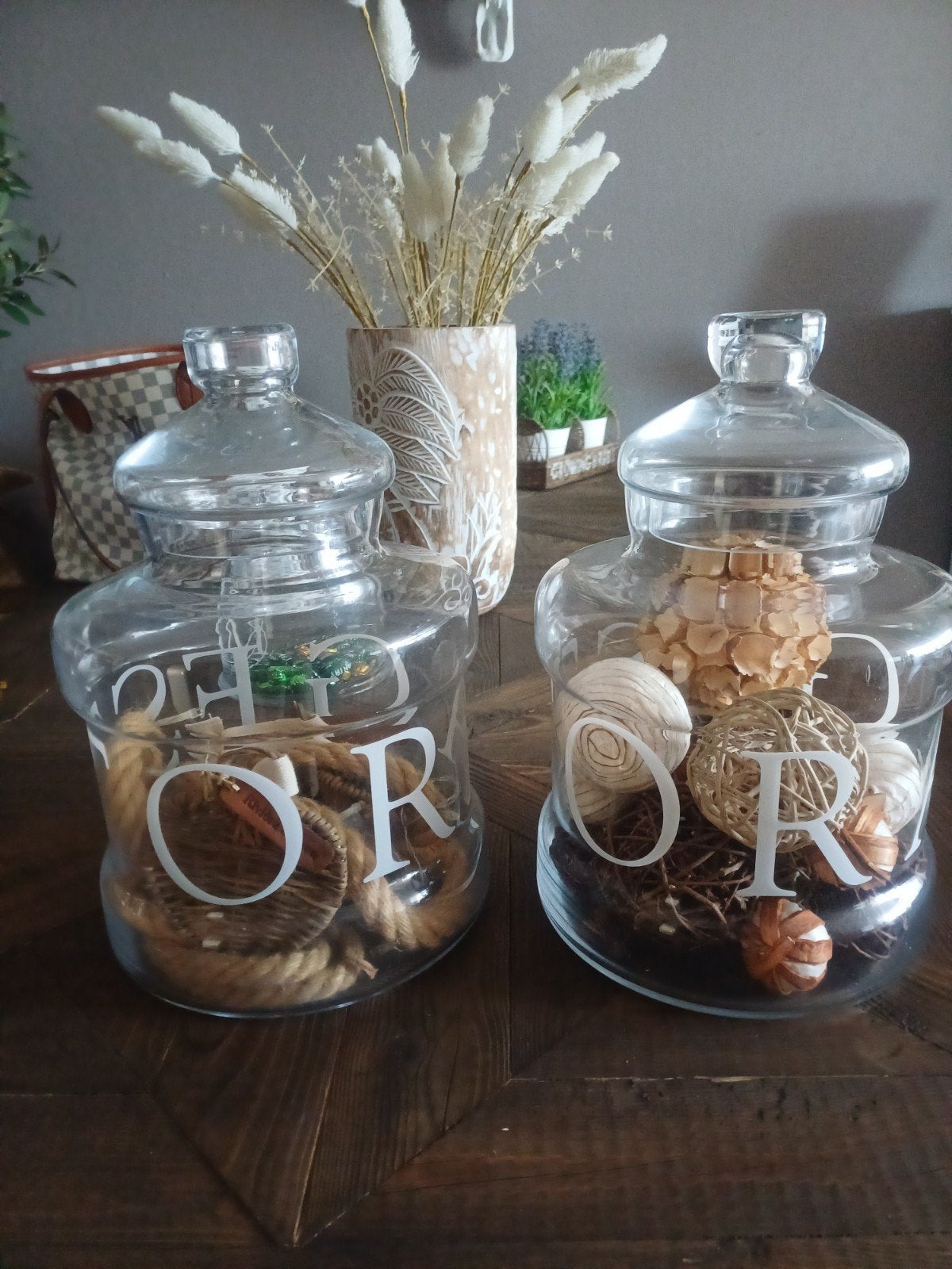 Riviera Maison Glazen Potten - Decoratieve Opbergpotten, Ophalen, Zo goed als nieuw, Glas, Landelijk