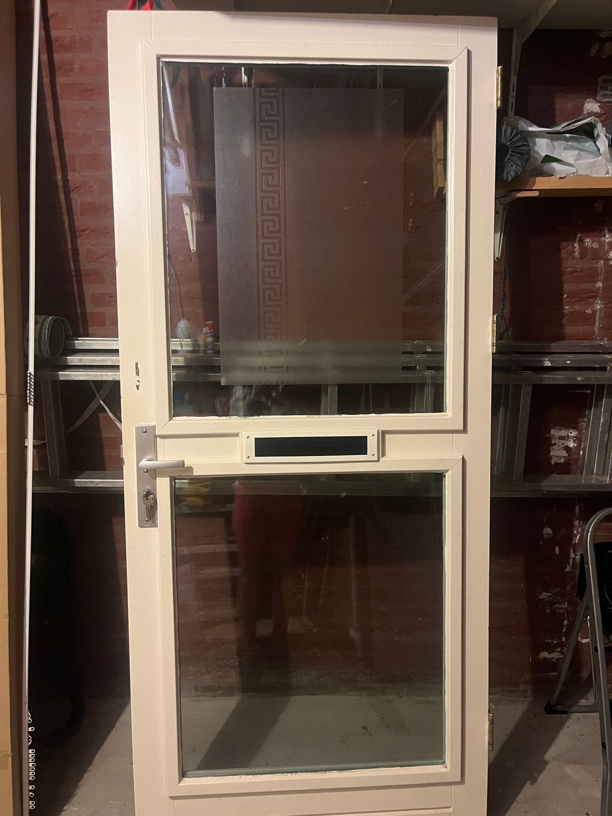 Stevige houten voordeur met dubbel glas, Doe-het-zelf en Verbouw, Ophalen, Gebruikt, 80 tot 100 cm, Buitendeur