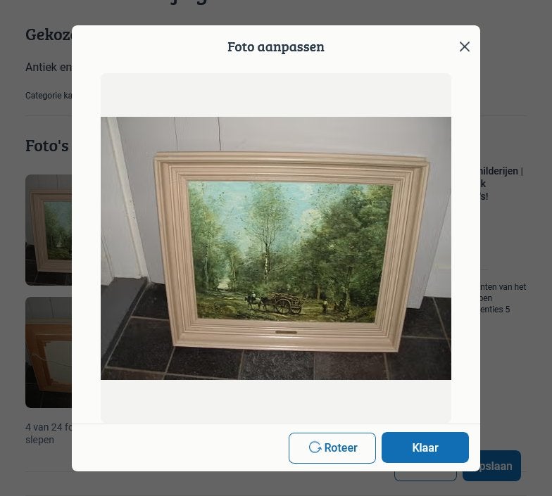 Geschilderd naar J.B.C. Corot op doek in lijst paard wagen, Antiek en Kunst, Kunst | Schilderijen | Klassiek, Ophalen of Verzenden