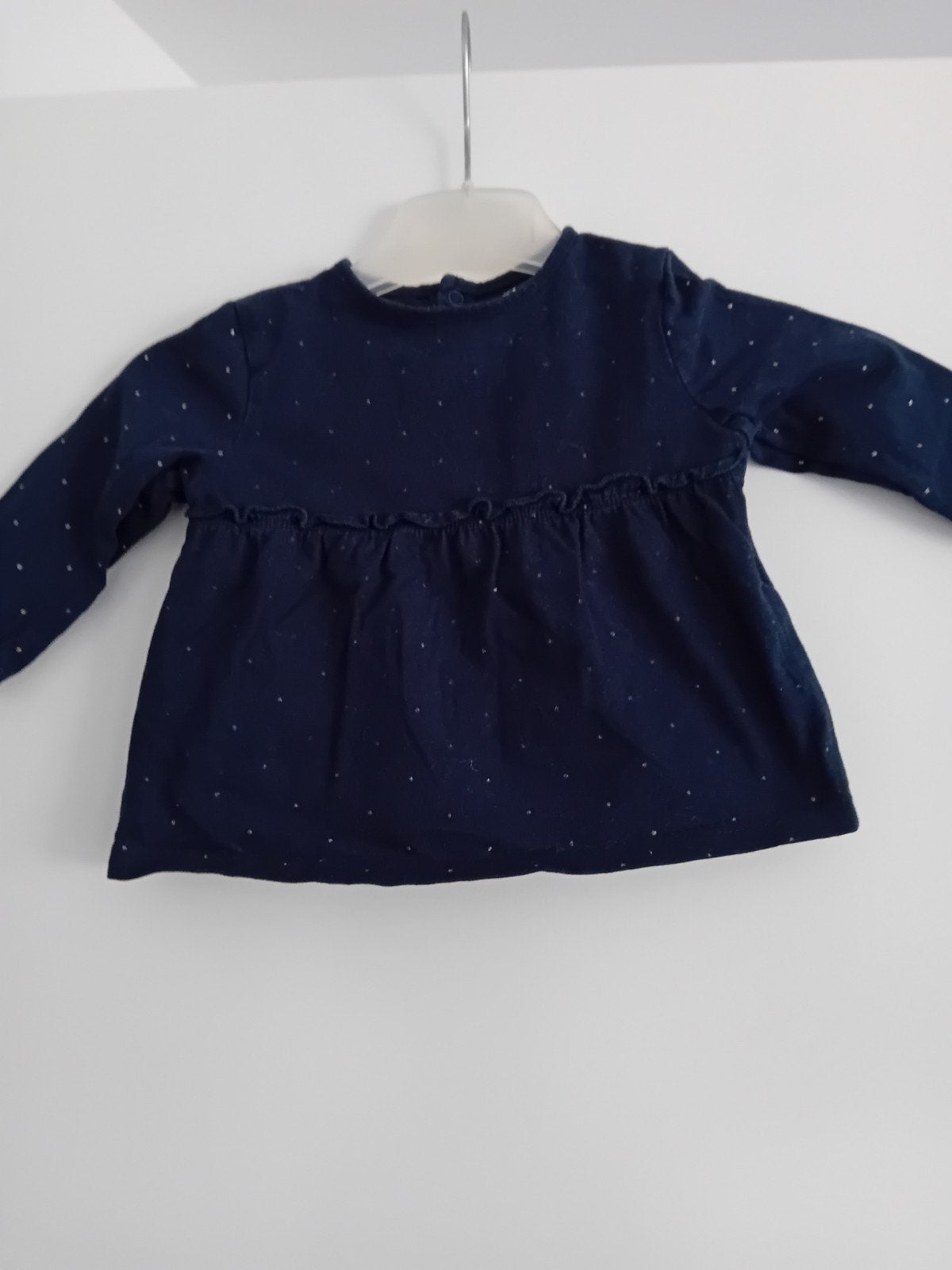 Kiabi longsleeve zwart met glitterstippen maat 62-68, Kinderen en Baby's, Babykleding | Maat 62, Kiabi, Gebruikt, Meisje, Ophalen of Verzenden