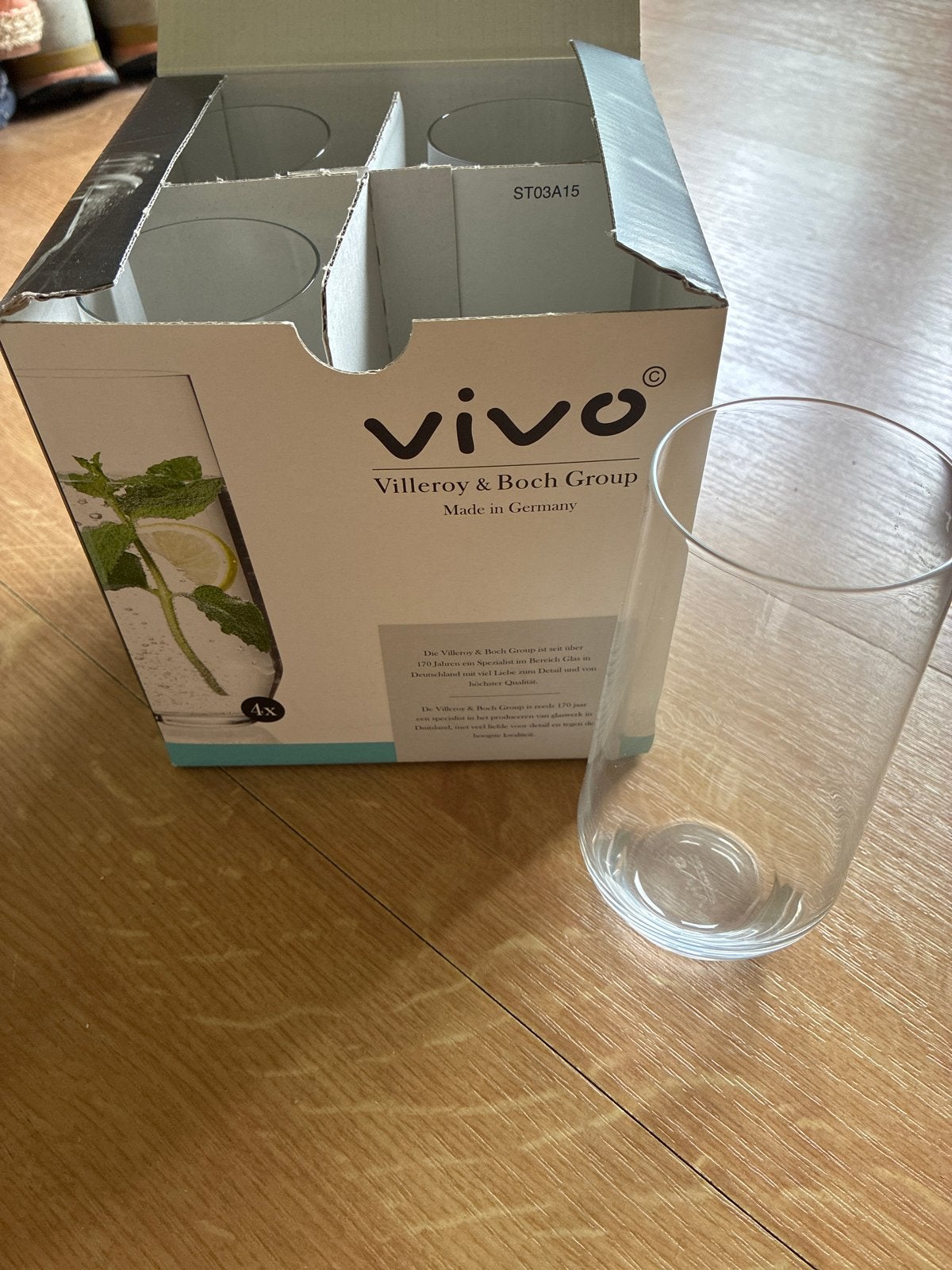 Vivo Villeroy & Boch Longdrinkglazen - Set van 4, Nieuw, Ophalen of Verzenden, Overige merken, Glas