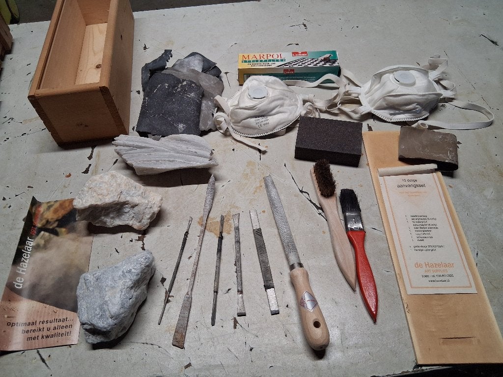 Speksteen set inclusief gereedschap, Gebruikt, Gereedschap of Toebehoren, Ophalen of Verzenden, Handgemaakt