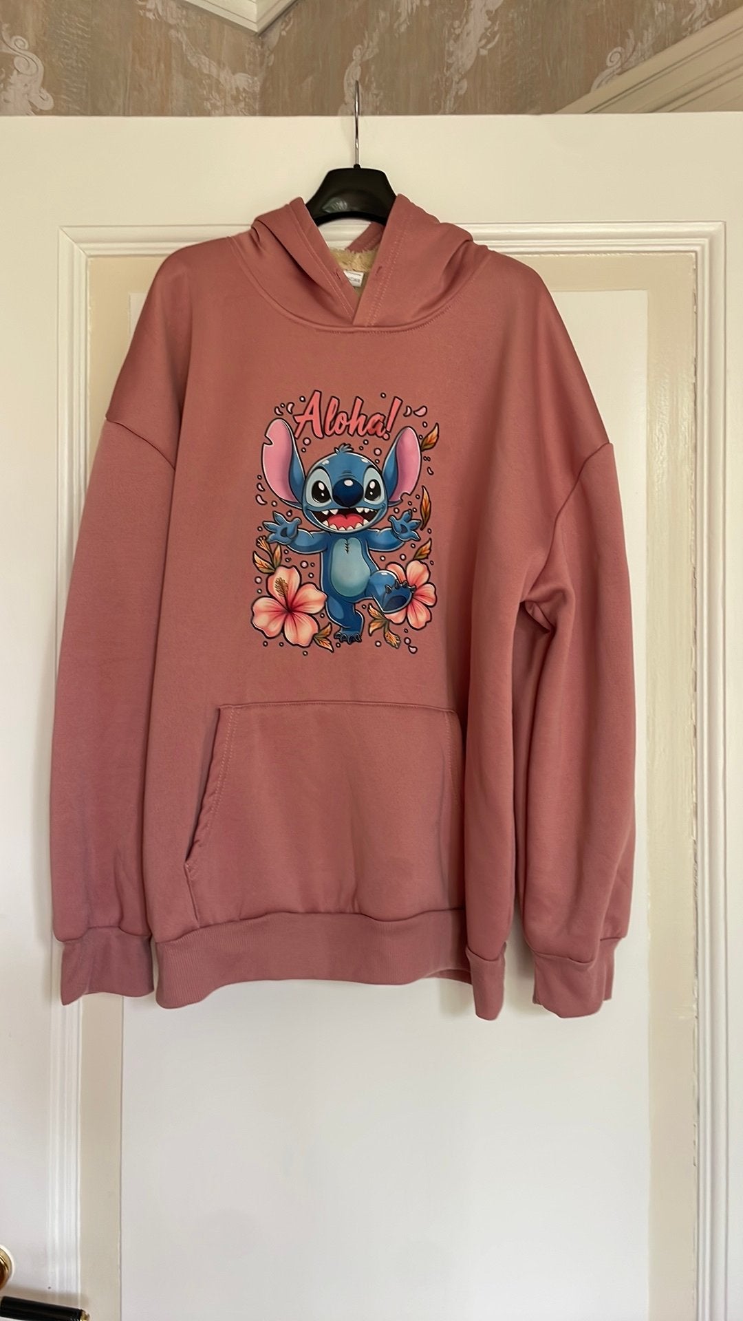 Hoodie met Stitch maat XL oudroze, Ophalen of Verzenden, Zo goed als nieuw