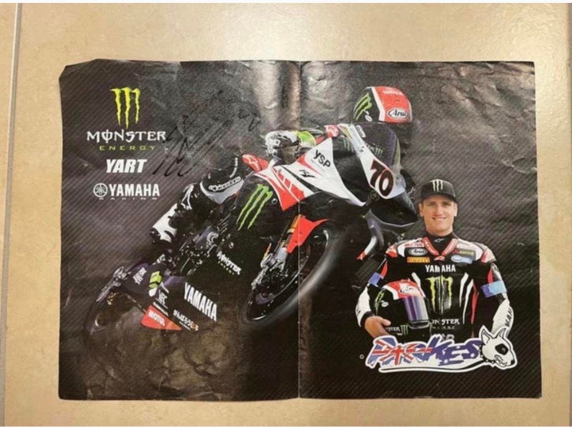 Poster Broc Parkes  (Yamaha /monster motogp) 42x30, Rechthoekig Liggend, Ophalen of Verzenden, Zo goed als nieuw, Sport
