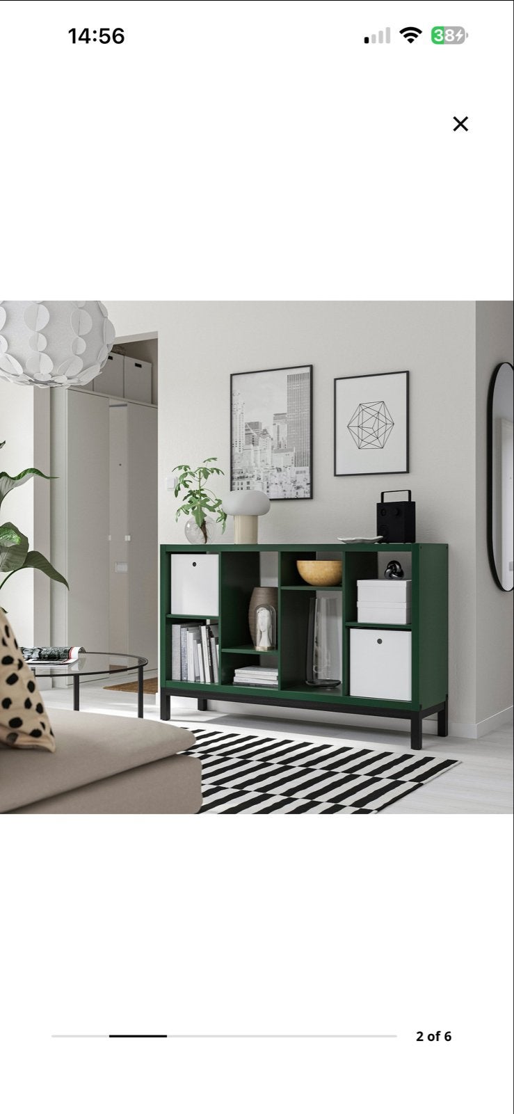 IKEA KALLAX Kast Groen met Zwarte Poten, Ophalen, Nieuw