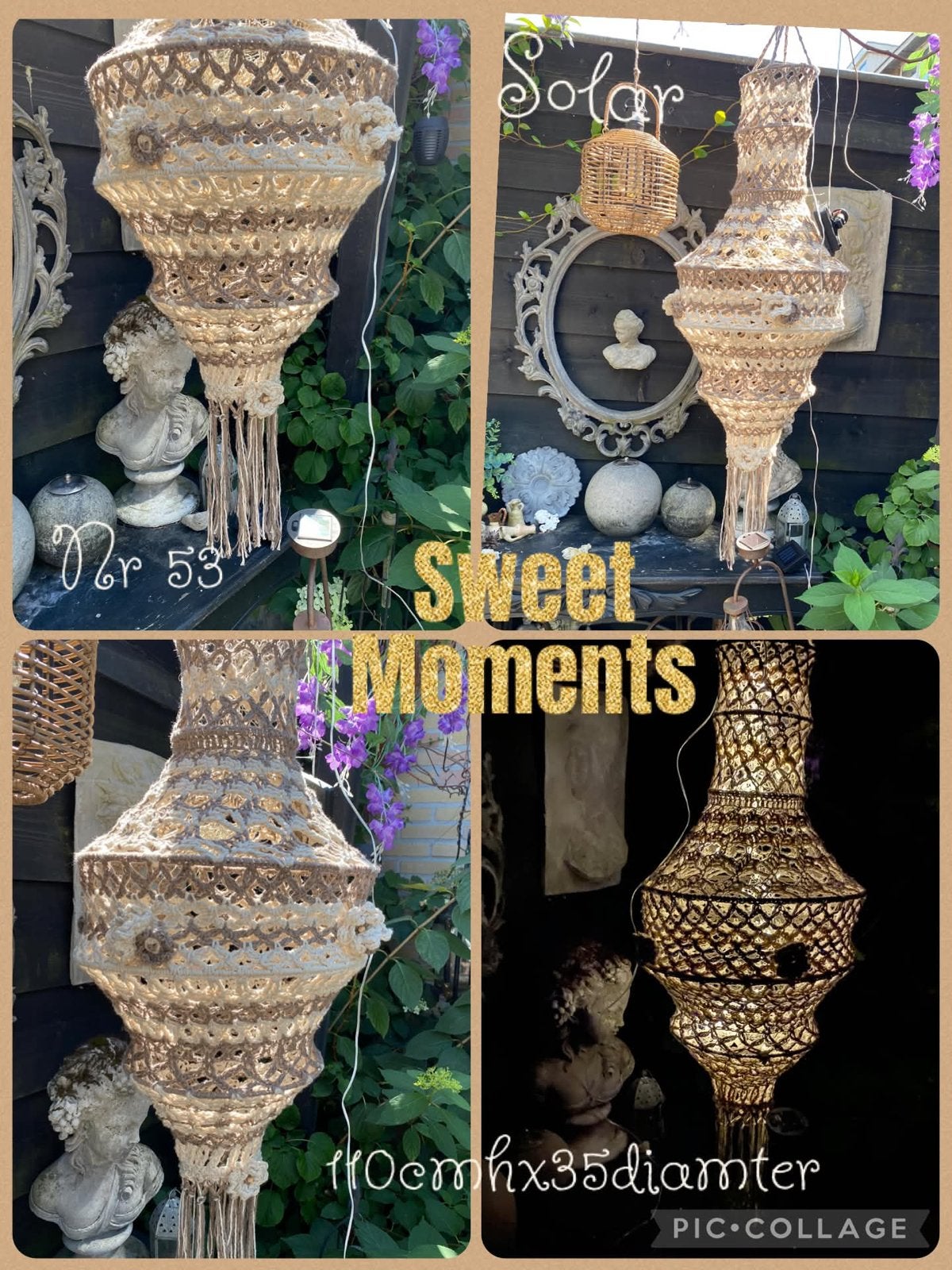 Handgemaakte  Solar Kroonluchter gehaakte lamp ibiza lamp, Ophalen, Nieuw, Textiel, Overige fittingen