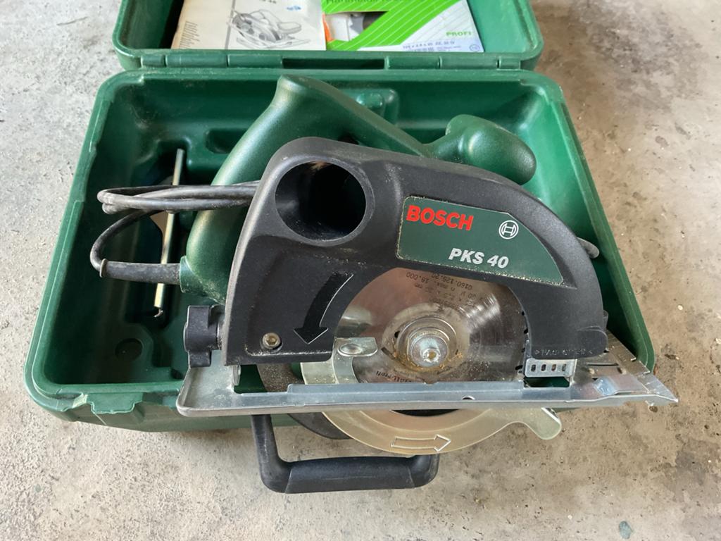 Bosch PKS 40 Cirkelzaag met Koffer en extra Zaagblad, Ophalen, Gebruikt, Cirkelzaag, 30 tot 70 mm