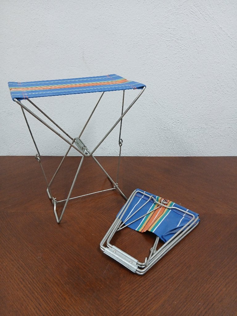2 Vintage inklapbare campingkrukjes/retro visstoeltjes, Antiek en Kunst, Ophalen of Verzenden
