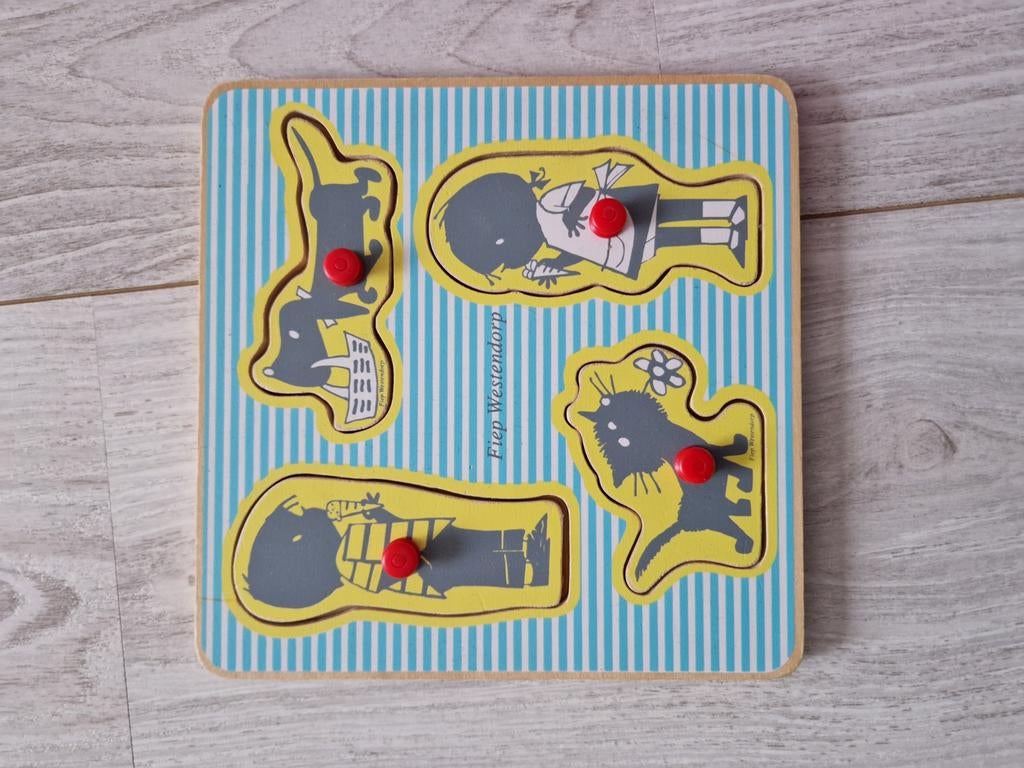 Houten puzzel Fiep Westendorp Jip en Janneke, Ophalen of Verzenden, Zo goed als nieuw, Van hout, Minder dan 10 stukjes