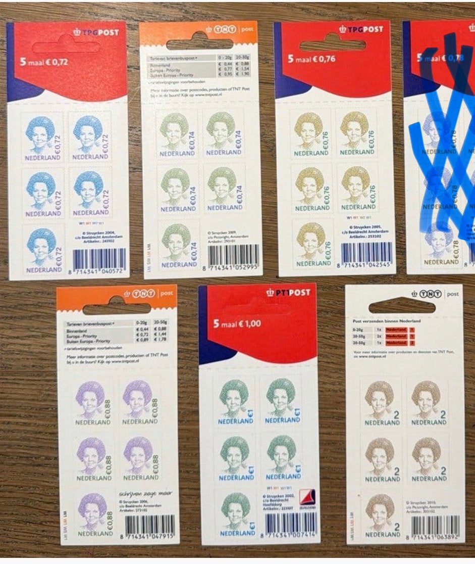 * postzegels pf. Verschillende hangkaartjes Beatrix, Ophalen of Verzenden, Na 1940, Postfris