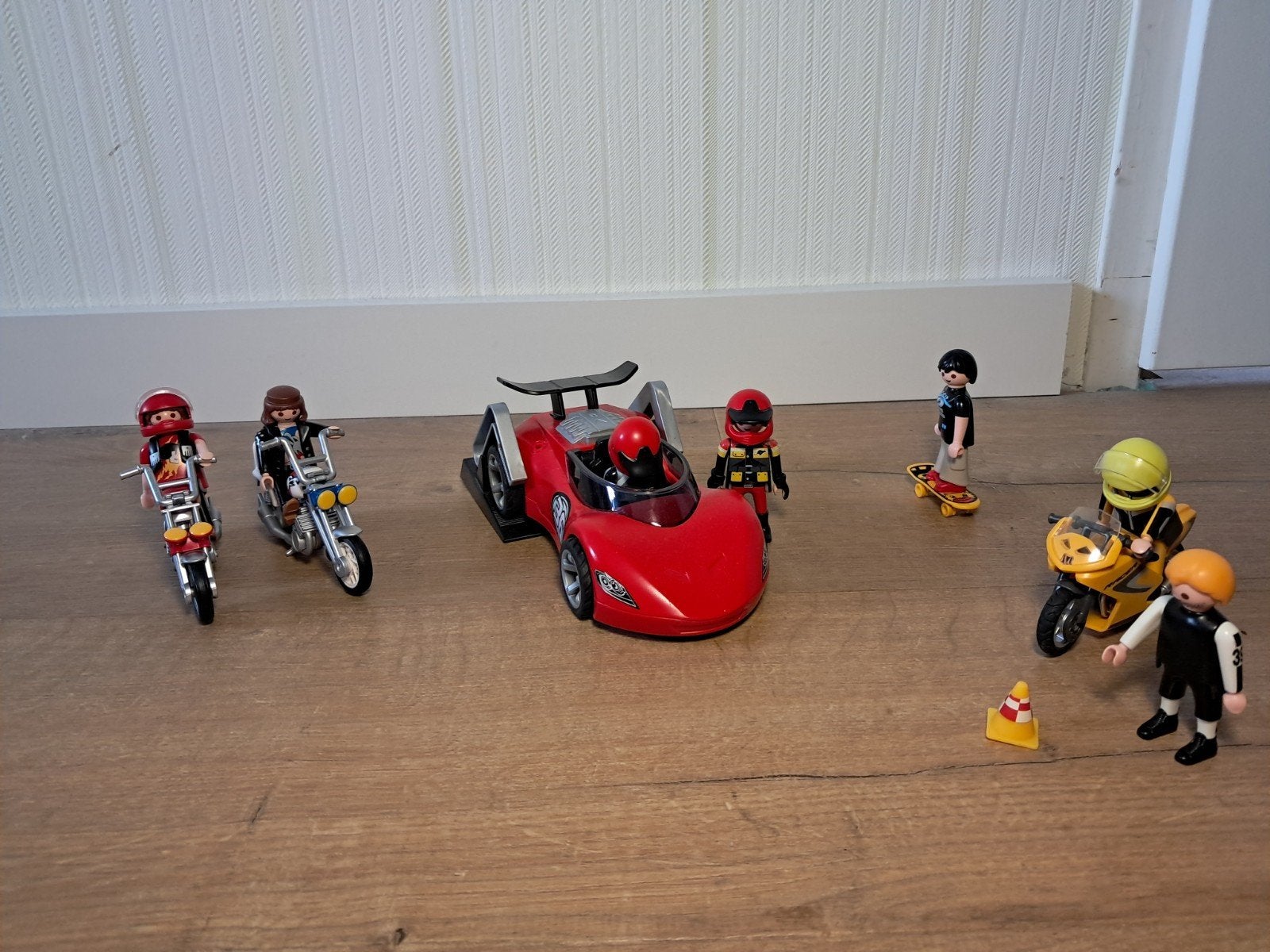 Playmobil race set: sportauto, motoren, scooter, skateboard, Ophalen of Verzenden