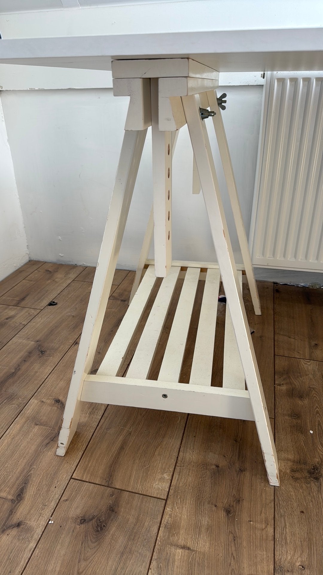 Bureau op IKEA mittback schragen, Huis en Inrichting, Ophalen, Gebruikt, Hout