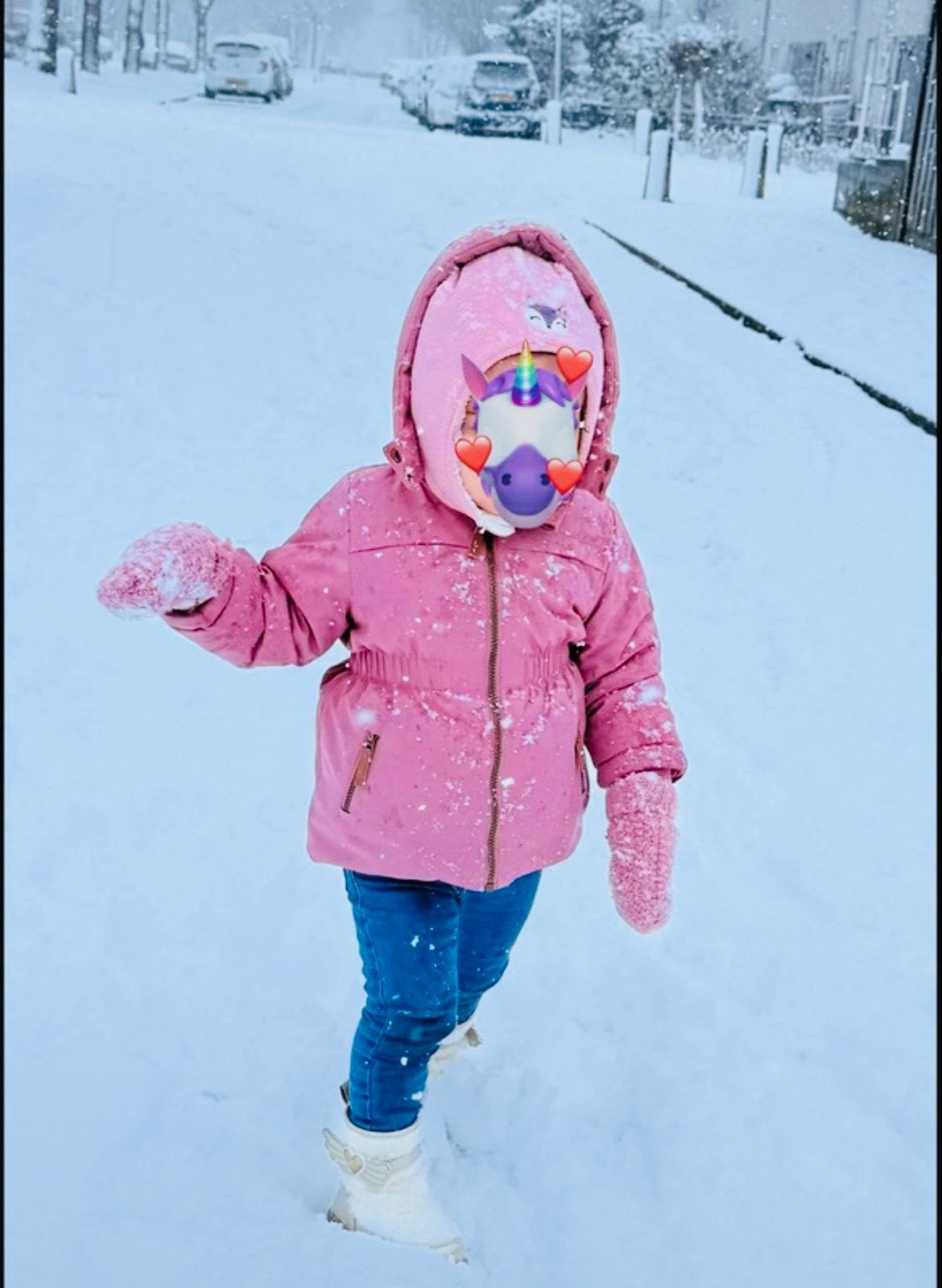 Roze winterjas voor meisjes, maat 86, Ophalen of Verzenden, Zo goed als nieuw, Meisje