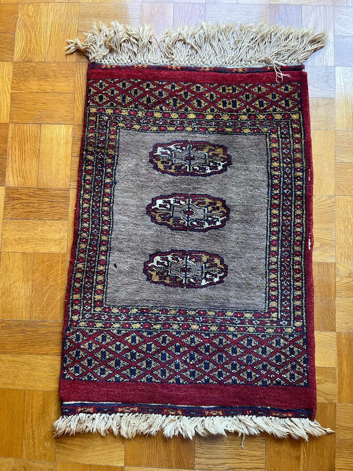 Vintage Perzisch tapijt - Handgeknoopt rood/bruin, Ophalen, Minder dan 50 cm, Gebruikt, 50 tot 100 cm
