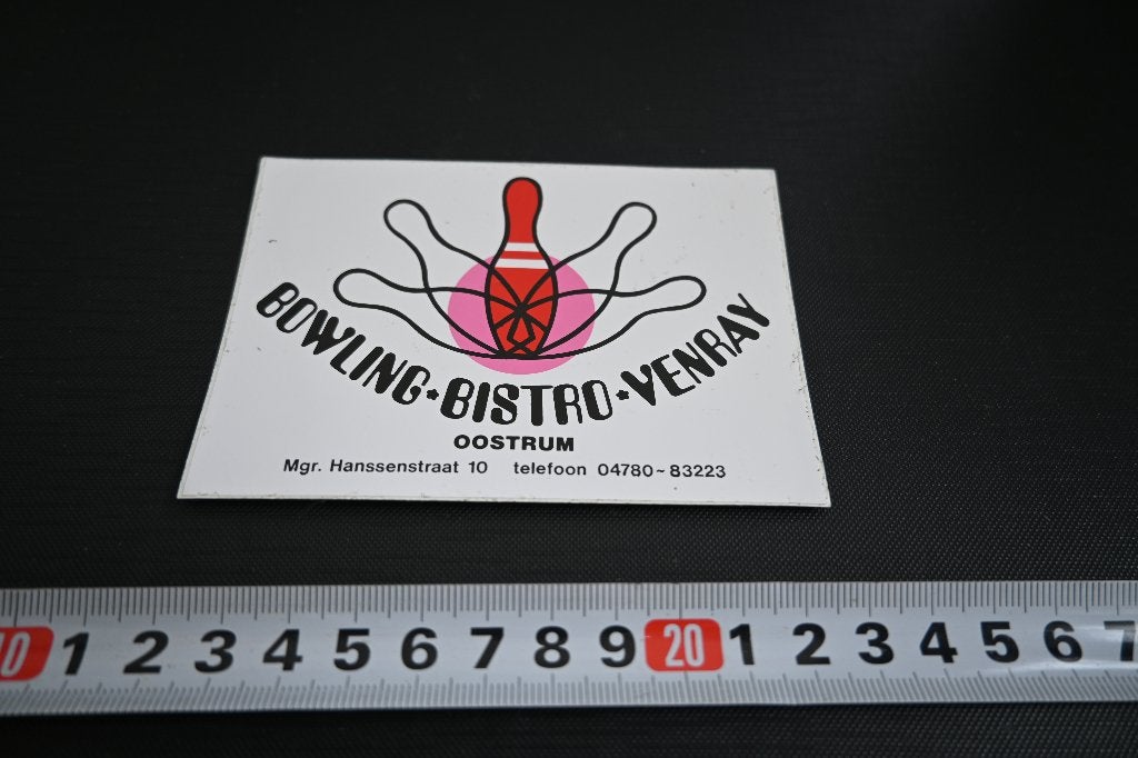 sticker Oostrum BOWLING BISTRO VENRAY  04780-83223, Verzamelen, Ophalen, Zo goed als nieuw