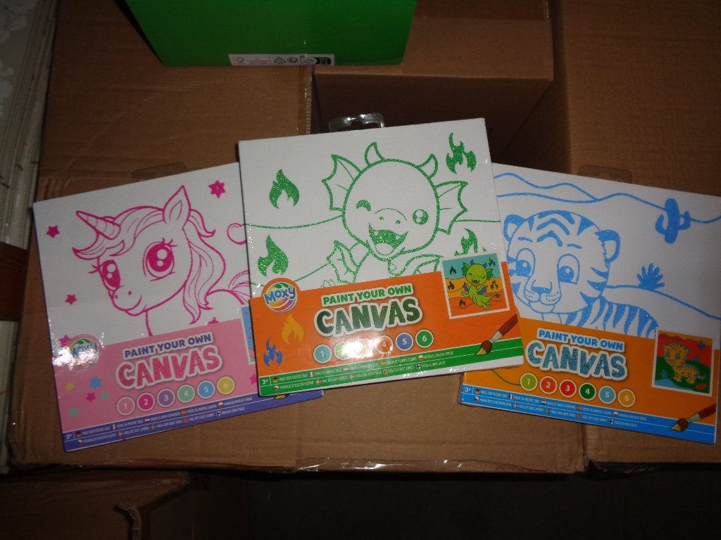 PARTIJ SCHILDER JE EIGEN CANVAS 19,5X19,5CM 3 ASSORTI, ., Nieuw, Ophalen of Verzenden, .