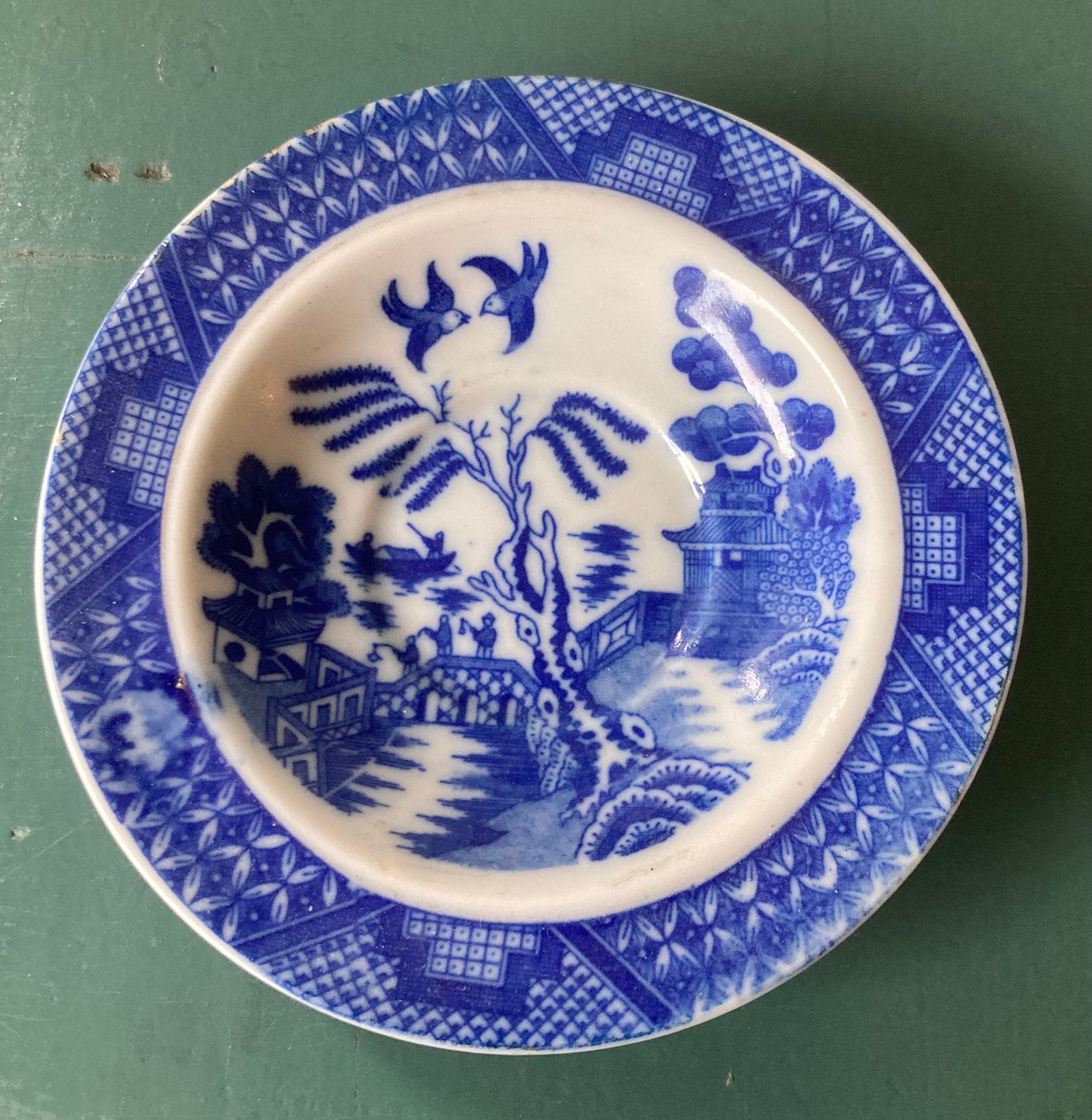 Japans schaaltje blauw wit, Ophalen of Verzenden