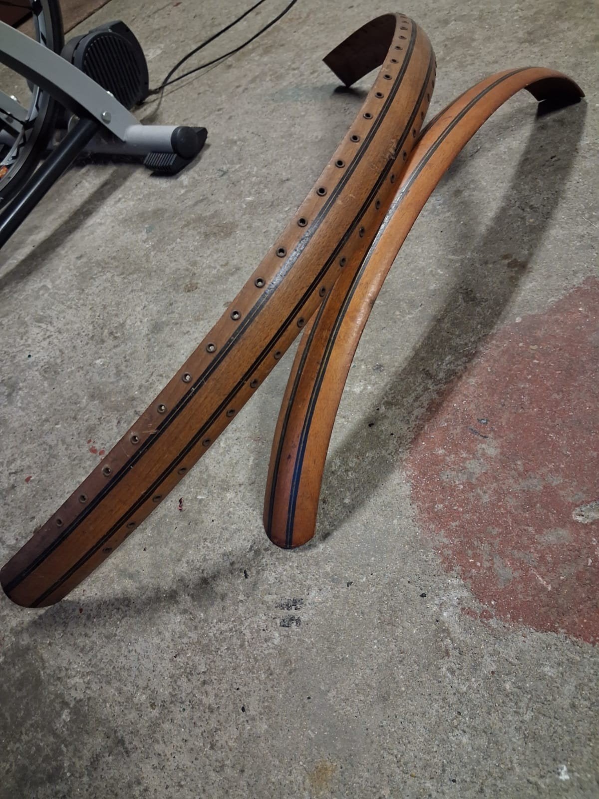 Vintage houten wielen en spatborden., Minder dan 10 versnellingen, Gebruikt, Staal, Heren