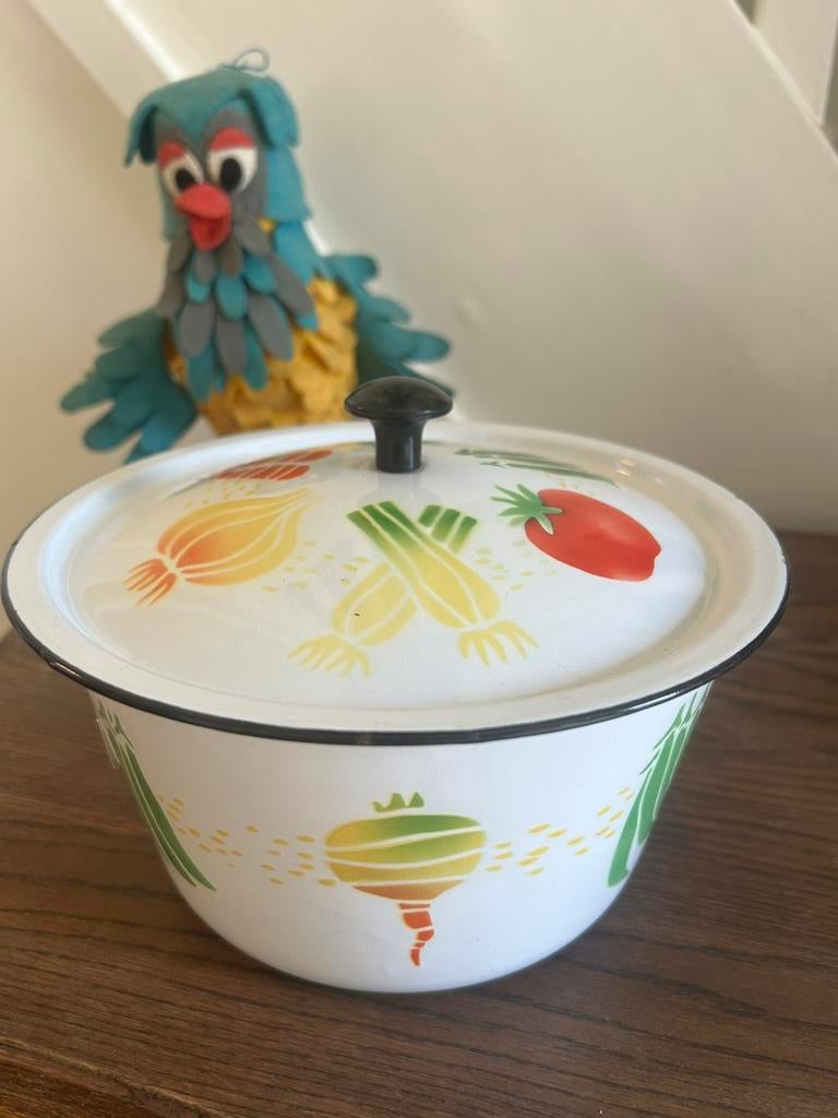 Vintage Lucky Elephant emaille pot, Ophalen of Verzenden, Overige typen