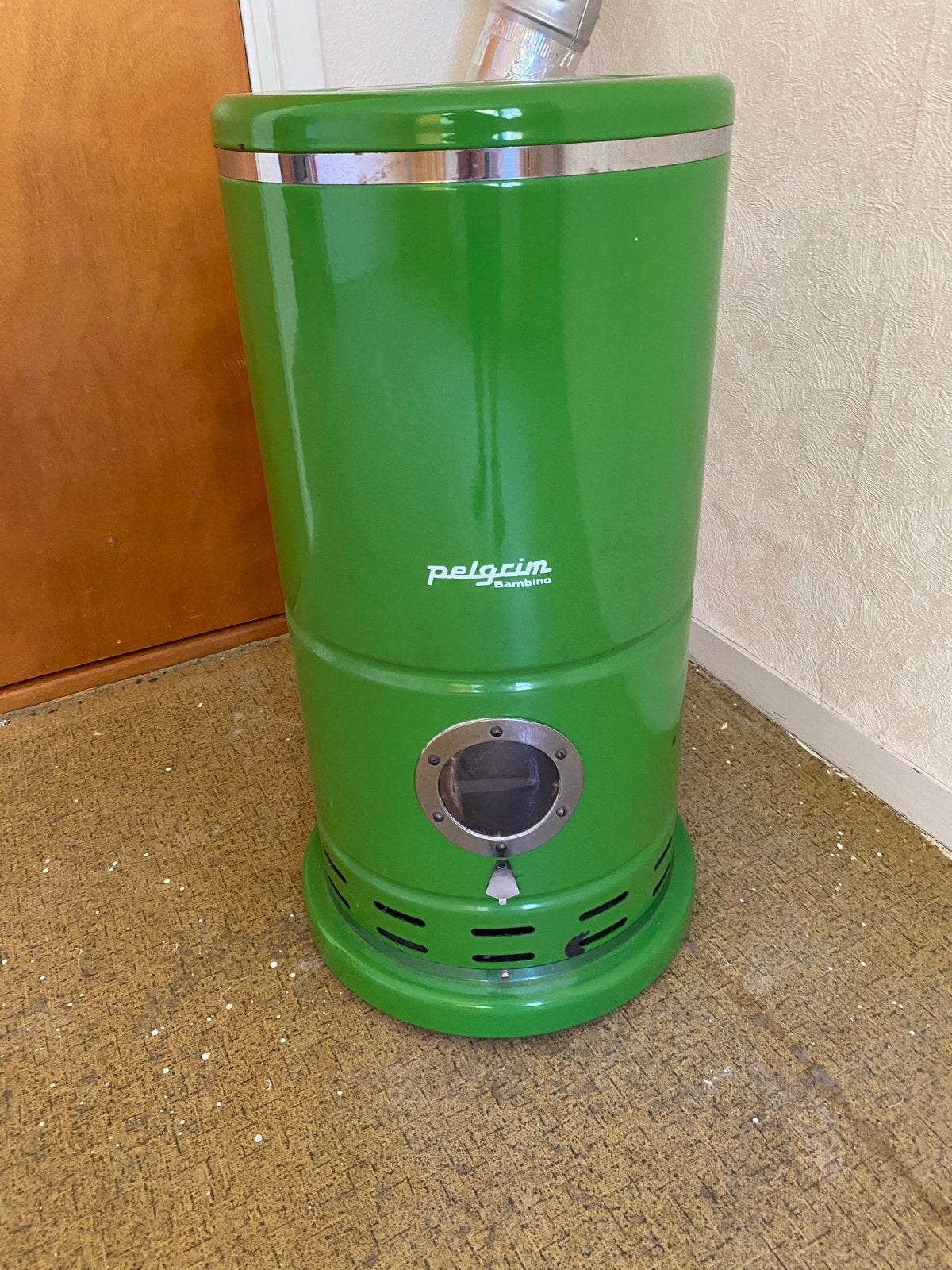 Pelgrim Bambino 45 Normgastoestel - Groene Kachel, Ophalen, 30 tot 80 cm, Gebruikt, Kachel