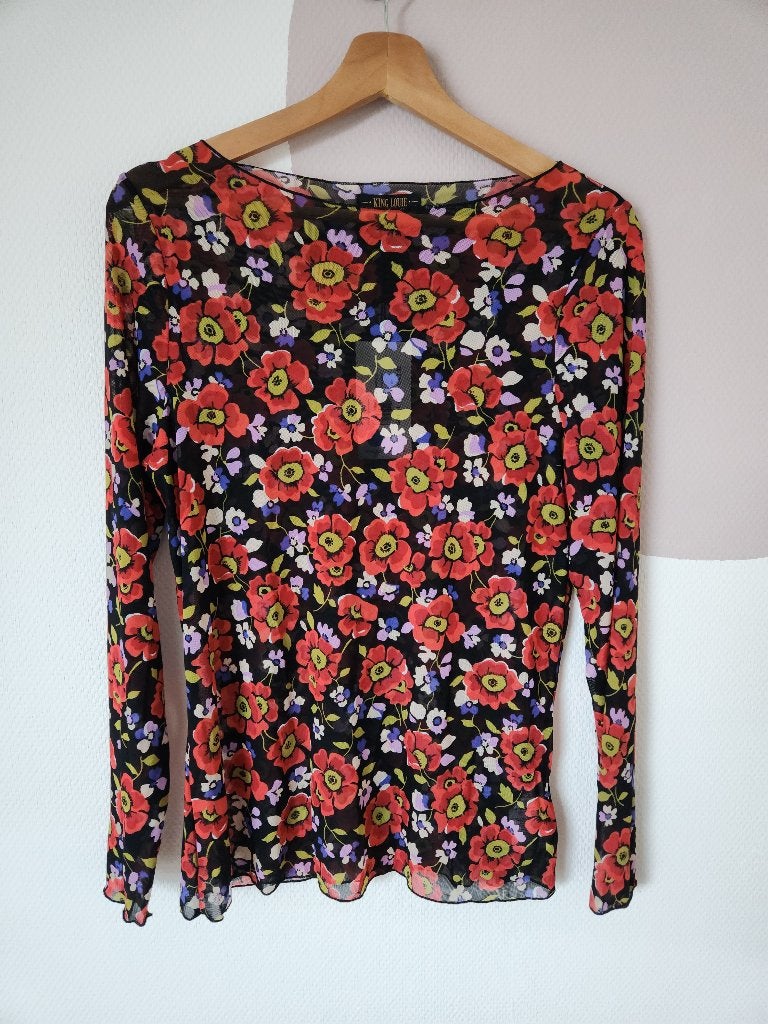 King Louie doorzichtige Ilaria Top Baia - XL, Meerkleurig, Maat 46/48 (XL) of groter, Nieuw, Ophalen of Verzenden