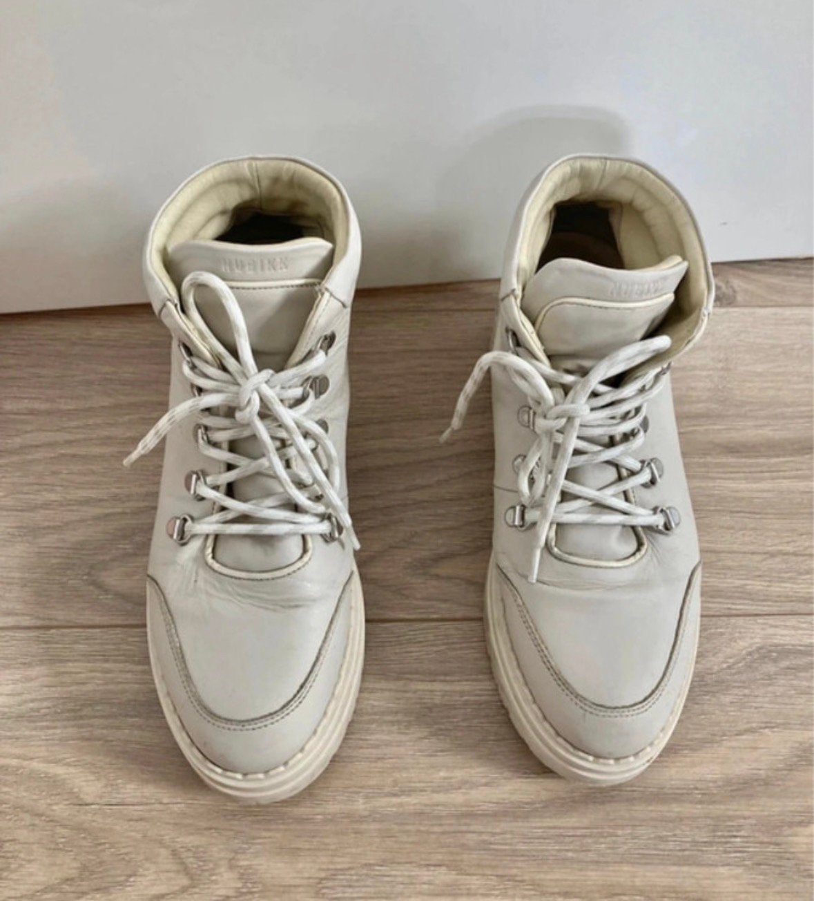Fijne offwhite Nubikk veterboots - maat 39, Wit, Ophalen of Verzenden, Sneakers of Gympen, Zo goed als nieuw
