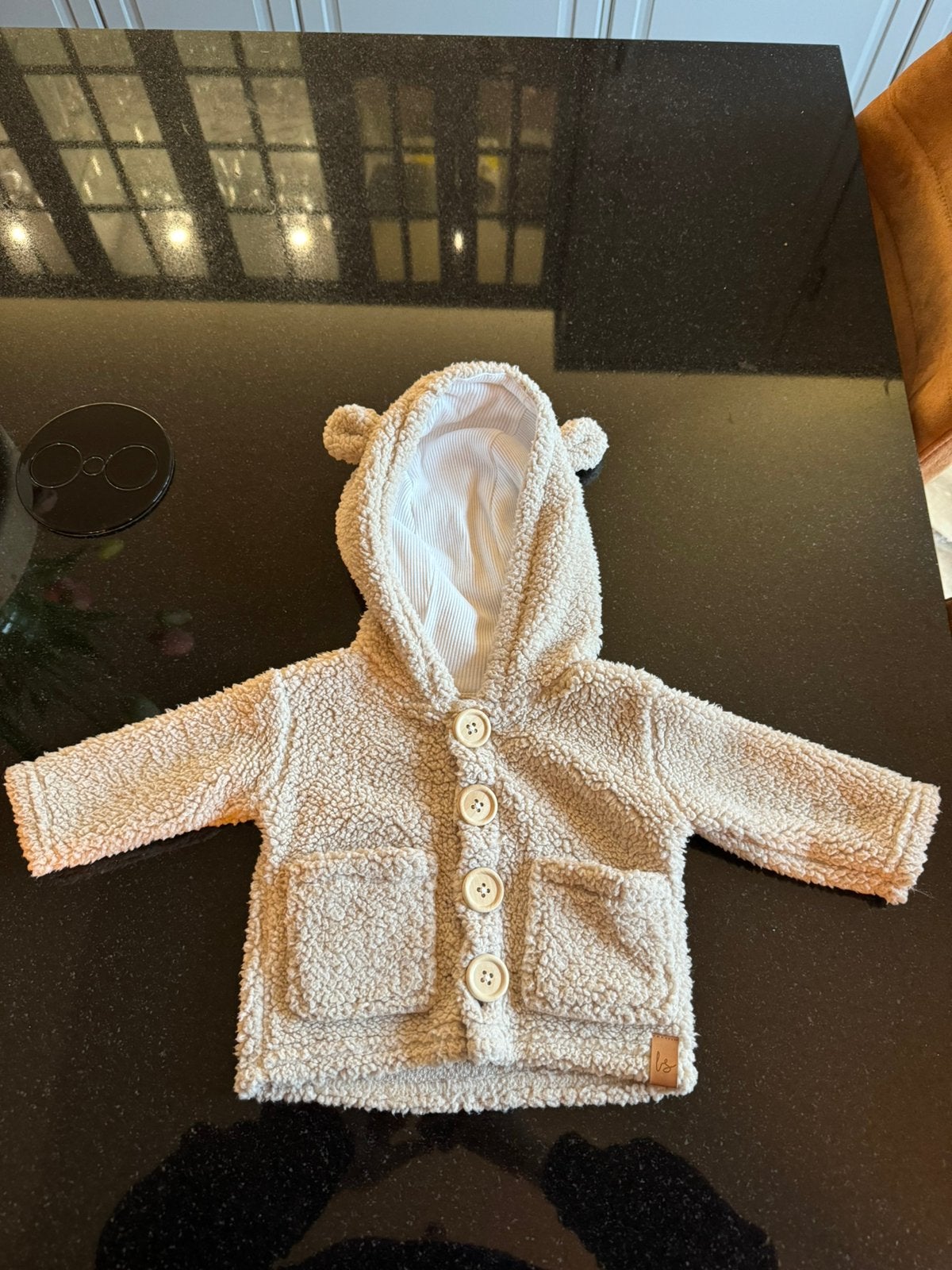 Babystyling Teddy jasje met oortjes 50/56 - tweeling, Ophalen of Verzenden, Zo goed als nieuw, Jongetje of Meisje, Jasje