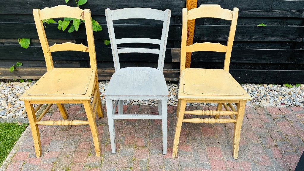 Stoelen, Huis en Inrichting, Stoelen, Gebruikt, Overige kleuren, Drie, Vintage