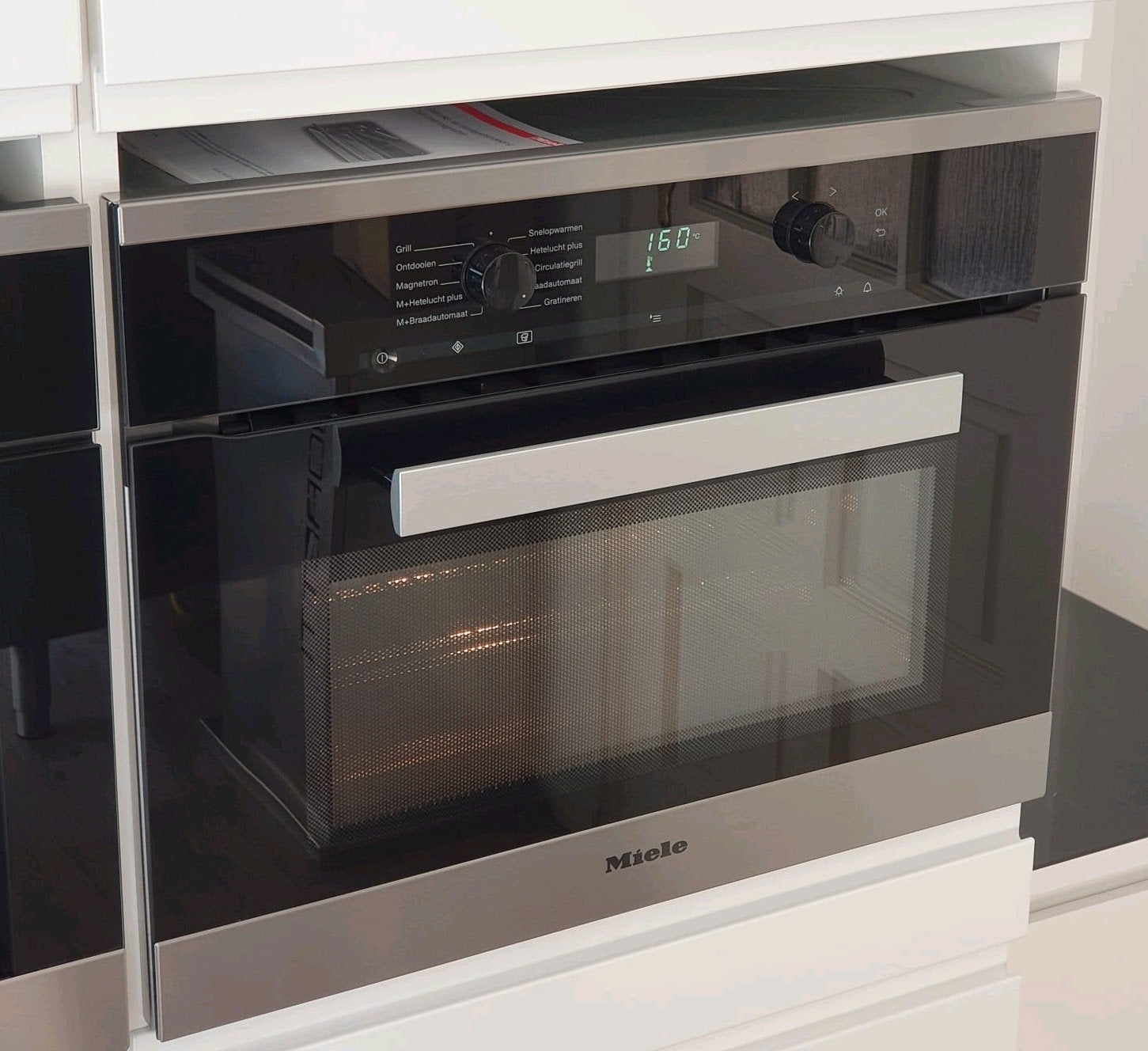 MIELE oven set: H 6200BM combi magnetron + solo oven, Witgoed en Apparatuur, Ophalen, Combimagnetron, Hete lucht, Zo goed als nieuw