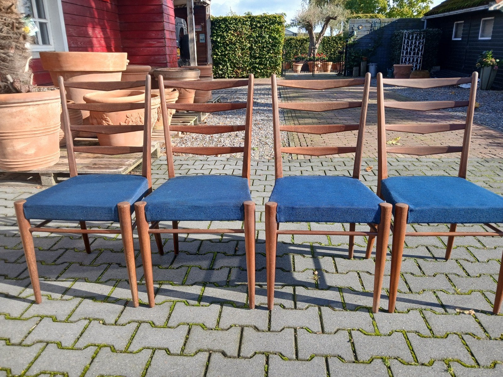 Pastoe eettafelstoelen ST09, Ophalen, Gebruikt, Blauw, Vier
