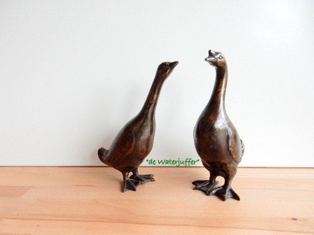 101* Bronzen ganzen (Boven €75 geen verzendkosten), Ophalen of Verzenden, Nieuw, Overige materialen, Dierenbeeld