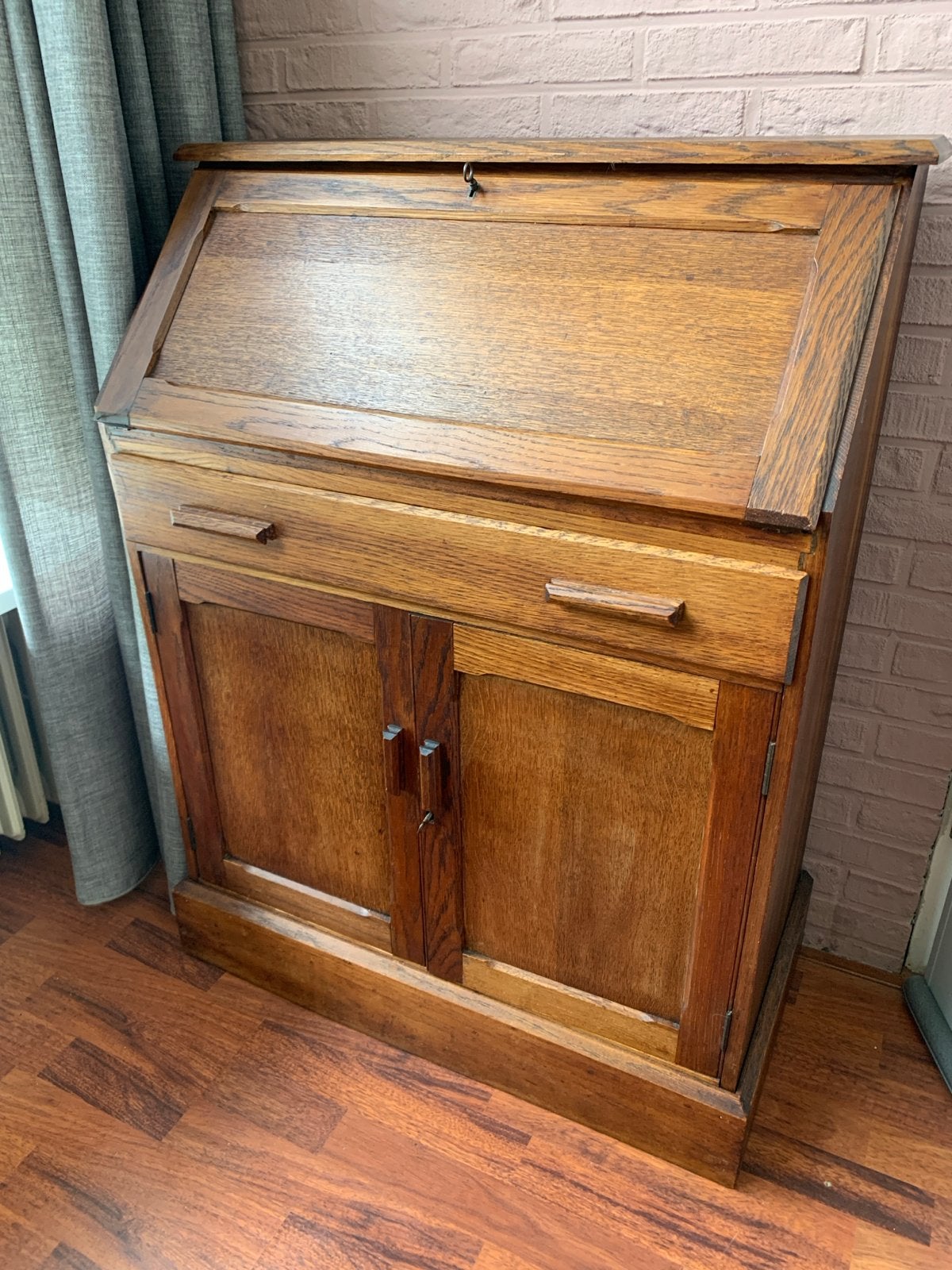 eikenhouten secretaire / bureau, Ophalen, Gebruikt