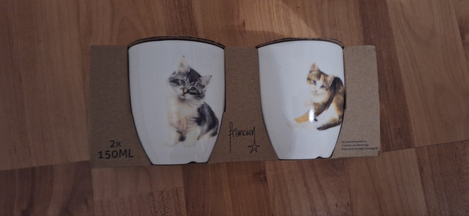 Francien van Westering Katten Mokken Set - 2x 150ml, Overige typen, Nieuw, Ophalen of Verzenden, Steen/keramiek