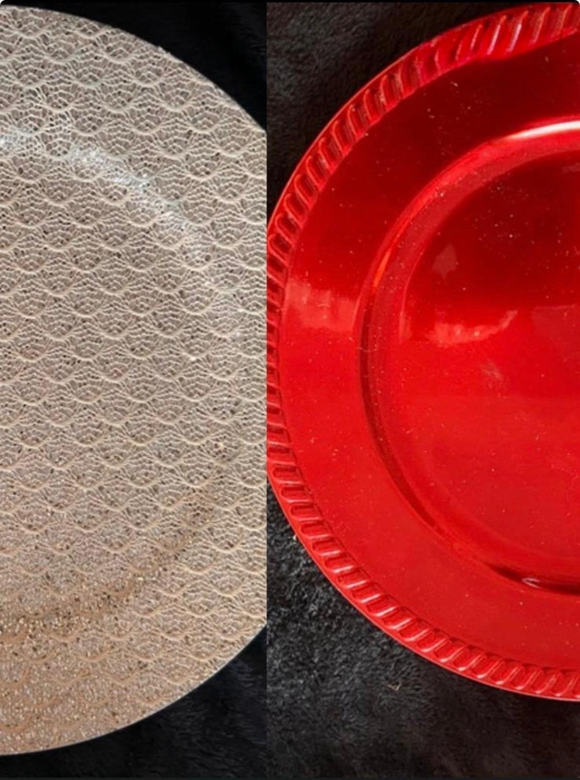 2 decoratie borden, o.a. voor kerst, Ophalen of Verzenden, Zo goed als nieuw, Rood, Kunststof