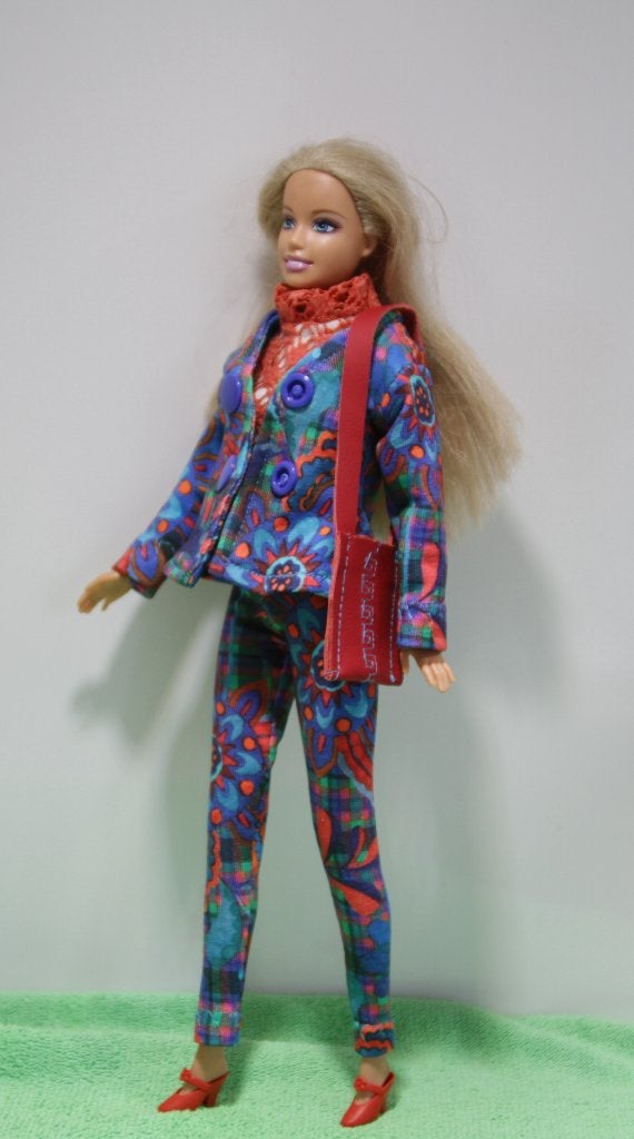 'Barbie' 127: tricot set, hesje, schoenen en tas, Verzenden, Nieuw, Barbie