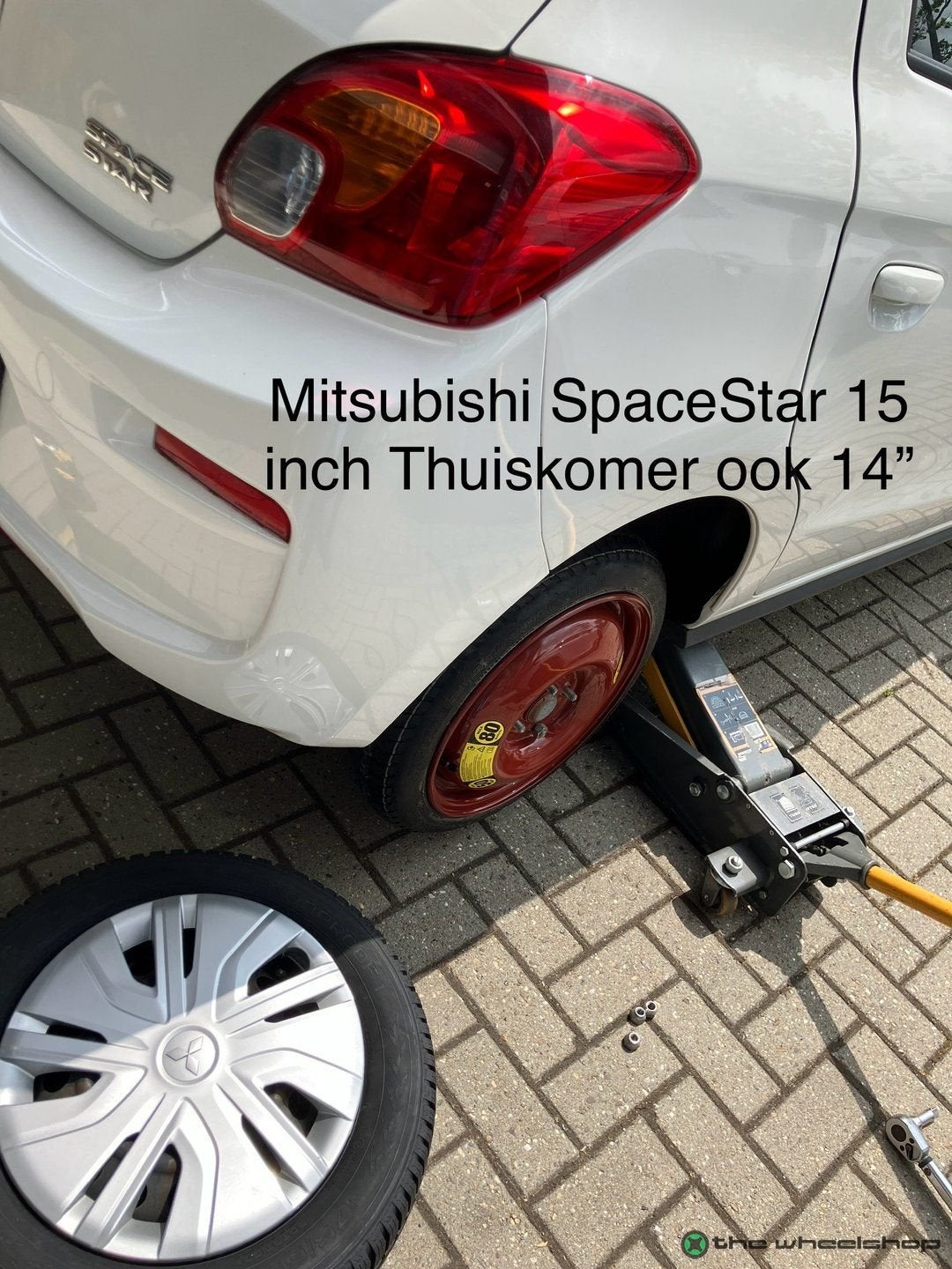 Reservewiel Thuiskomer Mitsubishi Spacestar Colt Grandis ASX, Gebruikt, -www.reservewiel.com, -, Banden en Velgen