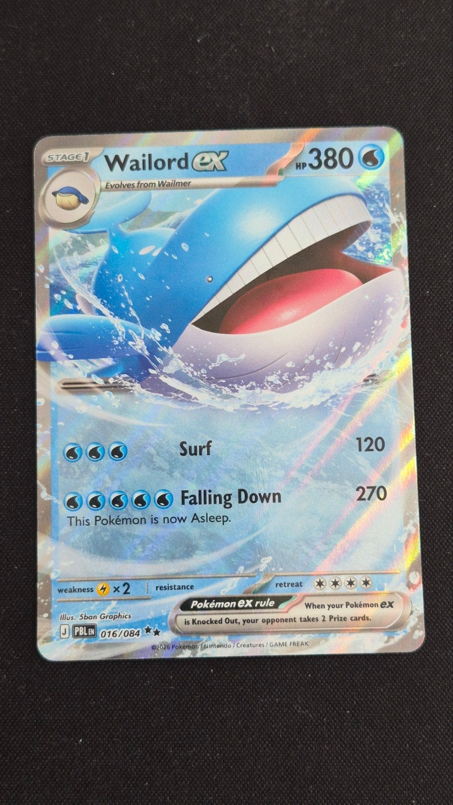 Wailord ex 016/084 – Pitch Black (2026), Verzenden, Nieuw, Losse kaart