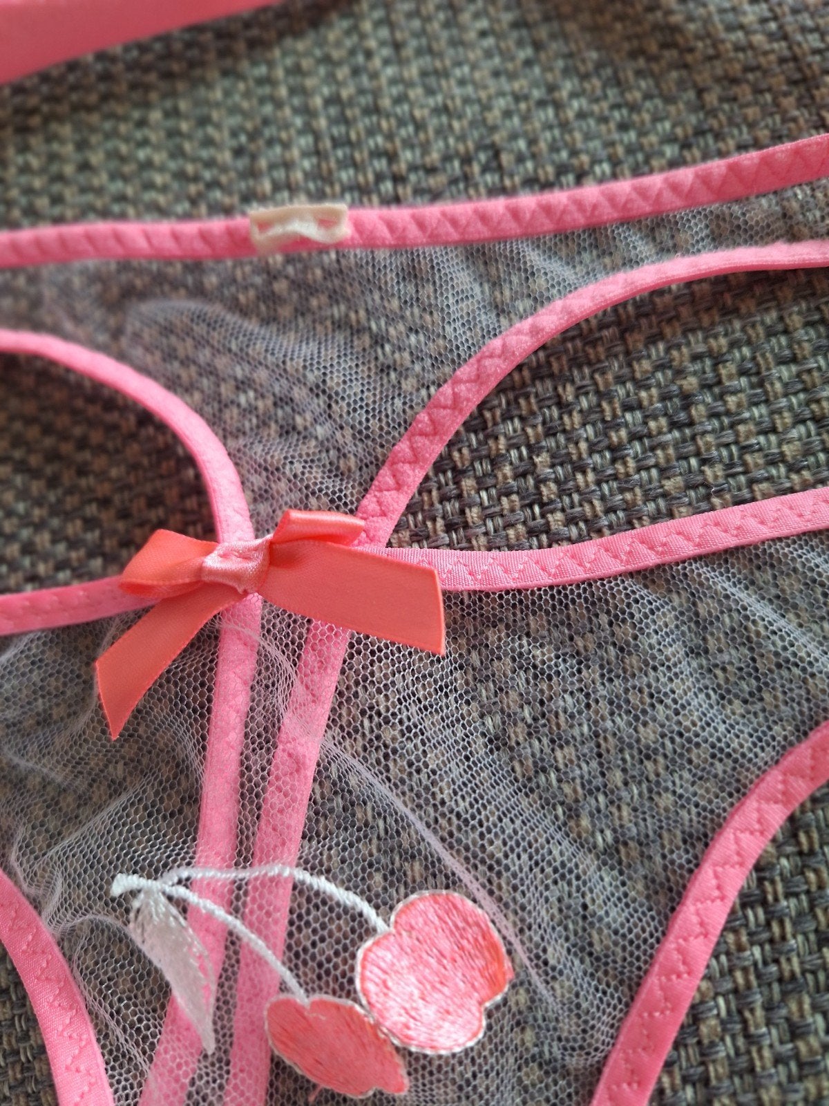 Roze Kanten Lingerie Setje met Kersjes, Kleding | Dames, Onbekend, Ophalen of Verzenden, Roze, Setje
